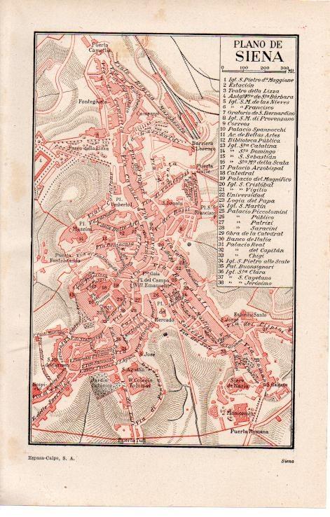 LAMINA ESPASA 38371: Plano de Siena, Italia