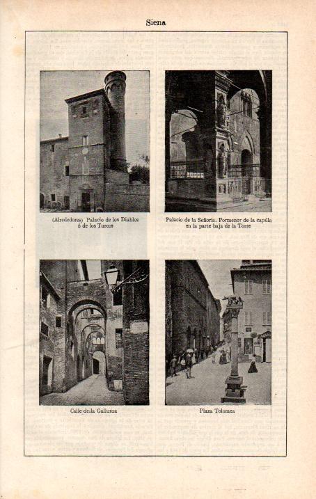 LAMINA ESPASA 38370: Palacios y calles de Siena, Italia