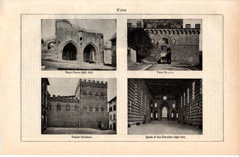 LAMINA ESPASA 38369: Edificios de Siena, Italia