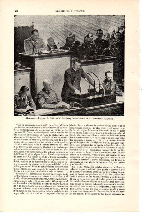 LAMINA ESPASA 38429: Discurso de Hitler en el Reichstag 
