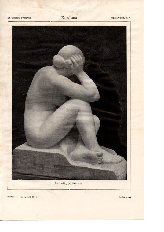 LAMINA ESPASA 38423: Meditacion, escultura de Jose Clara