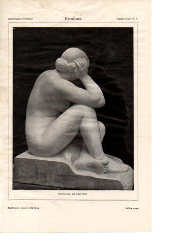 LAMINA ESPASA 38423: Meditacion, escultura de Jose Clara
