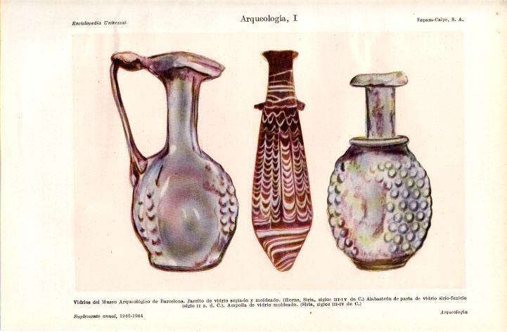 LAMINA ESPASA 38396: Vidrios del Museo Arqueologico de Barcelona