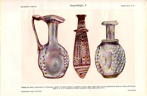 LAMINA ESPASA 38396: Vidrios del Museo Arqueologico de Barcelona