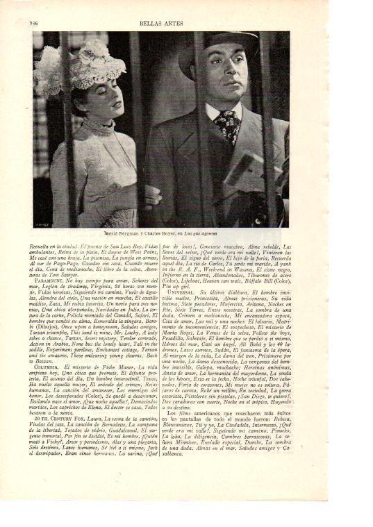 LAMINA ESPASA 38410: Ingrid Bergman y Charles Boyer en Luz que agoniza