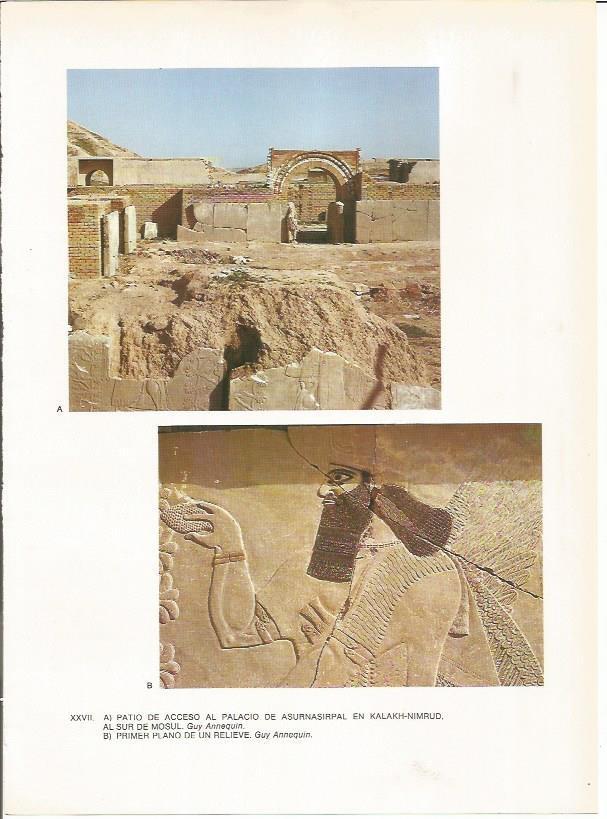 LAMINA 27646: Patio de acceso al Palacio de Asurbanipal y relieve asirio
