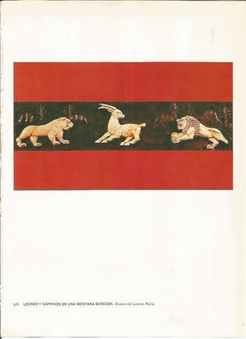 LAMINA 27672: Leones y caprinos en una montaña, arte de Mesopotamia