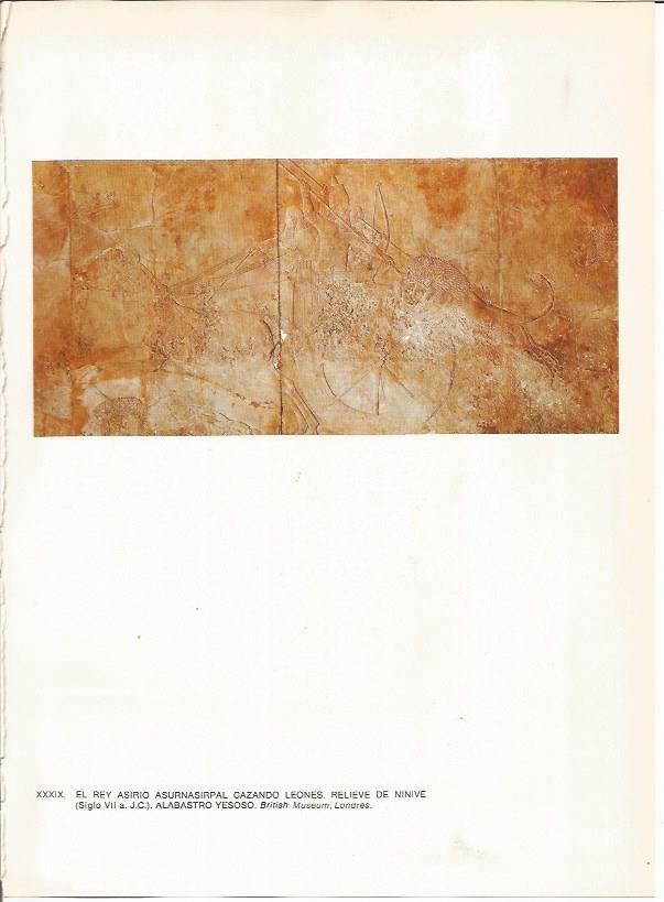 LAMINA 27658: Asurbanipal cazando leones, relieve de Ninive, Irak