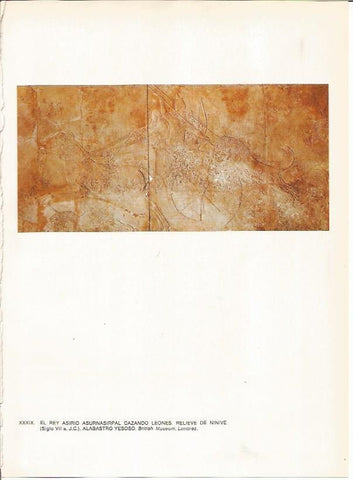 LAMINA 27658: Asurbanipal cazando leones, relieve de Ninive, Irak
