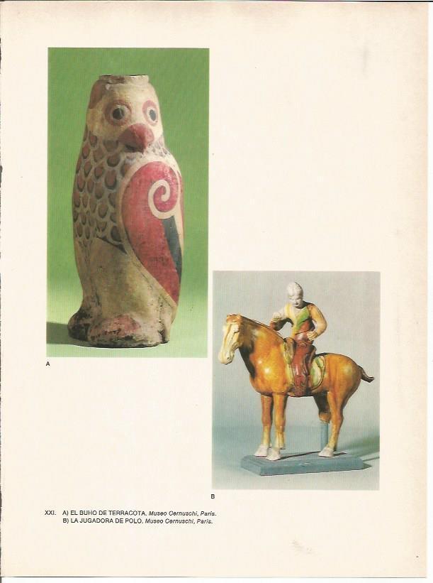 LAMINA 27583: Jugadora de polo y buho de terracota