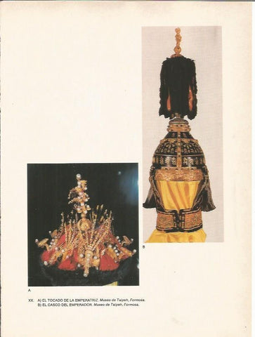 LAMINA 27582: Tocado de la emperatriz y casco del emperador, China