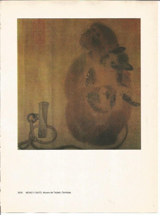 LAMINA 27593: Mono y gato, China