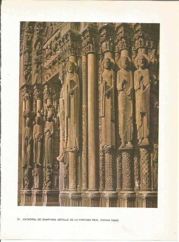LAMINA 27744: Detalle de la portada de la catedral de Chartres, Francia