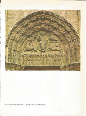 LAMINA 27743: Portada Real de la catedral de Chartres, Francia