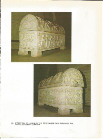LAMINA 27697: Sarcofagos de la basilica de San Apolinar in Classe en Ravena, Italia