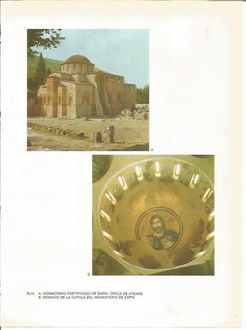 LAMINA 27720: Monasterio de Dafni y cupula, Grecia