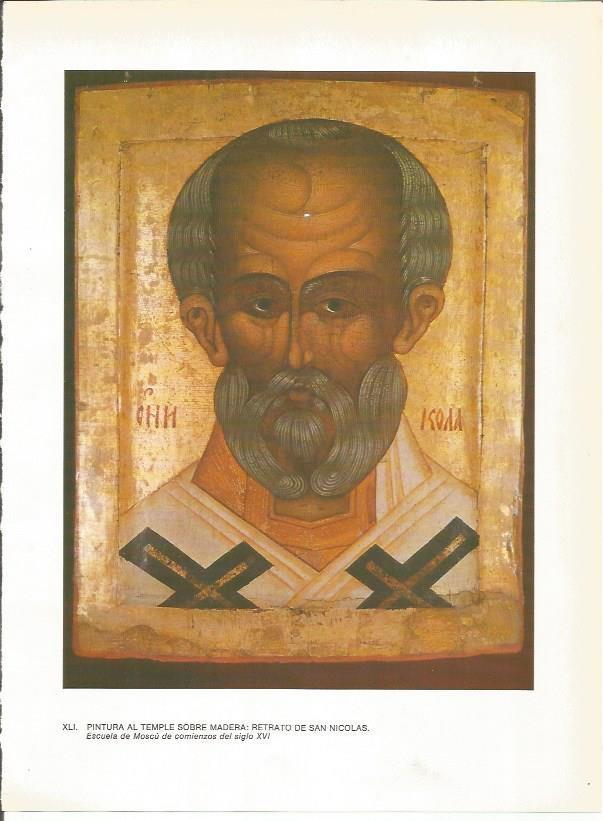 LAMINA 27717: Retrato de San Nicolas, pintura sobre madera bizantina