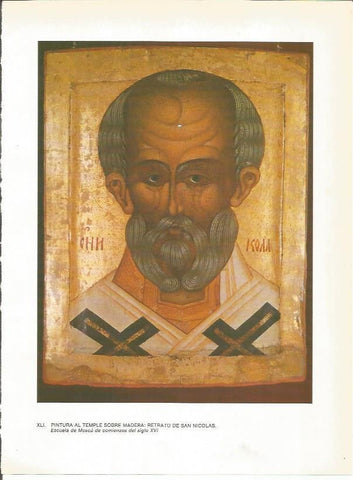 LAMINA 27717: Retrato de San Nicolas, pintura sobre madera bizantina