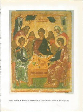 LAMINA 27713: La Hospitalidad de Abraham, pintura bizantina