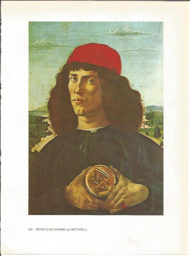 LAMINA 27410: Retrato de hombre, por Botticelli