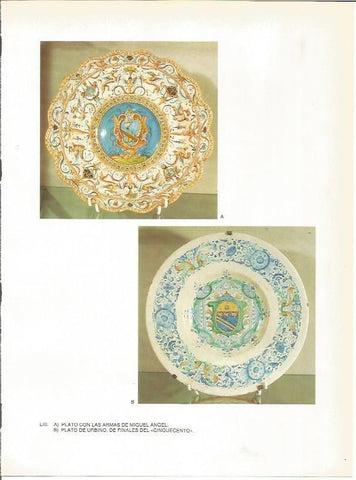 LAMINA 27444: Plato con las armas de Miguel Angel y plato de Urbino