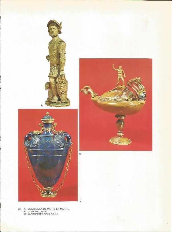 LAMINA 27443: Copa de jaspe, jarron de lapislazuli y estatuilla de Marte