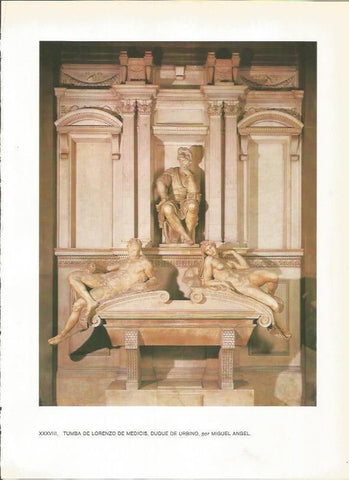 LAMINA 27429: Tumba de Lorenzo de Medicis por Miguel Angel