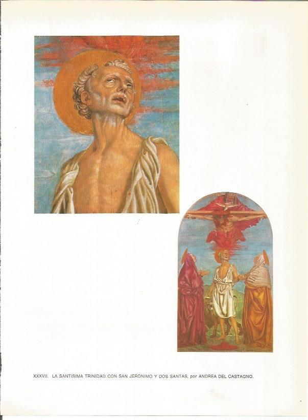 LAMINA 27428: La Santisima Trinidad con San Jeronimo y dos santas, por Andrea del Castagno