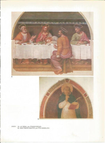 LAMINA 27424: La cena, por Franciabigio y San Pedro Martir, por Fra Angelico
