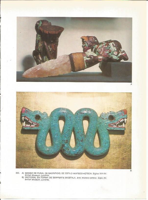 LAMINA 27356: Puñal de sacrificio y pectoral  mixteco-azteca