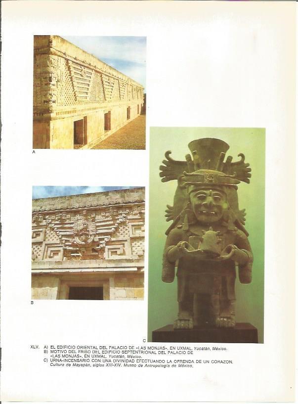 LAMINA 27380: Edificio del Palacio de las Monjas, friso y urna de Uxmal, Mexico