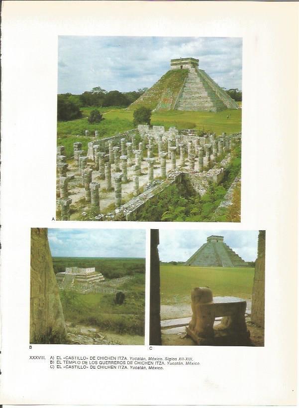 LAMINA 27373: Castillo y templo de los Guerreros de Chichen Itza, Mexico