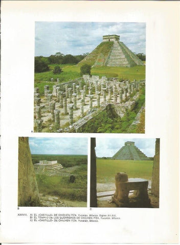 LAMINA 27373: Castillo y templo de los Guerreros de Chichen Itza, Mexico