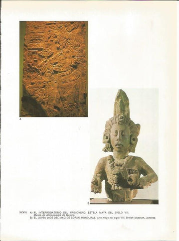 LAMINA 27371: Estela maya y el dios del Maiz de Copan