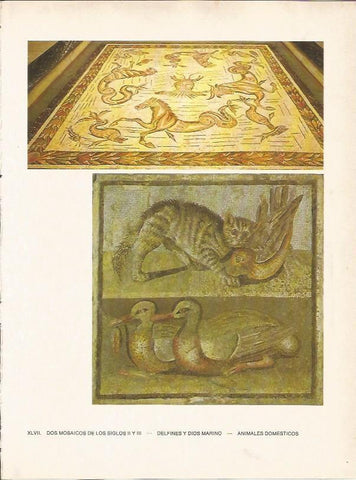 LAMINA 27496: Mosaicos romanos de delfines y animales domesticos
