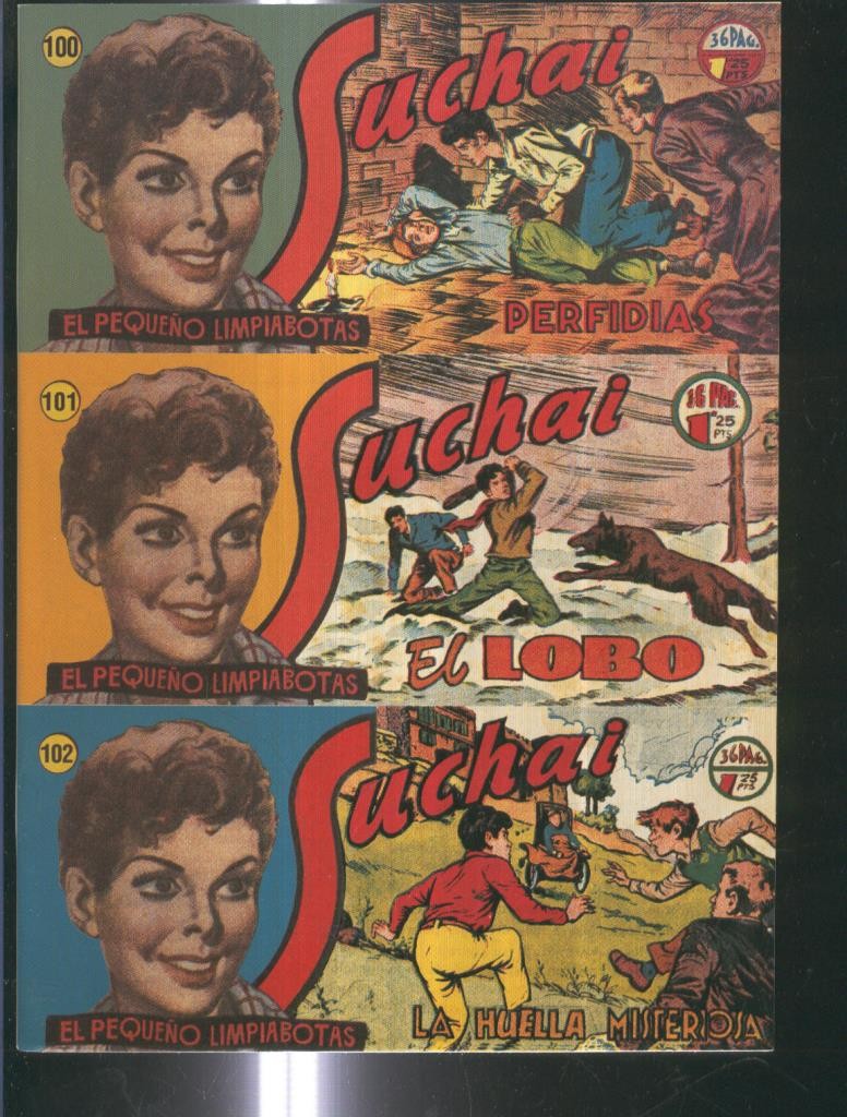 Facsimil: Suchai 3 en 1 numero 100/102: El lobo-Perfidia-La huella misteriosa