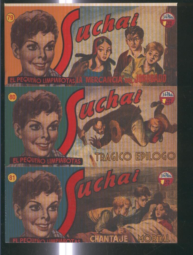 Facsimil: Suchai 3 en 1 numero 079/081: La mercancia del jorobado-Tragico epilogo-Chantaje mortal