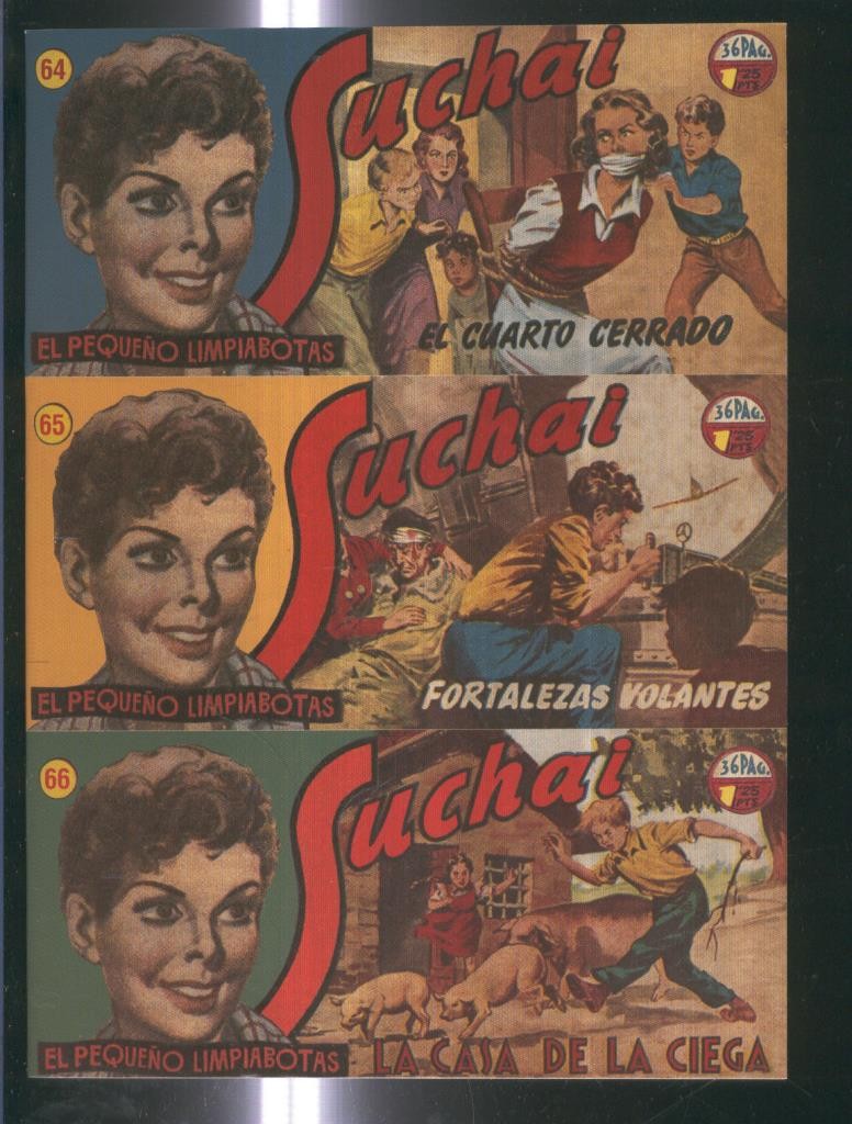 Facsimil: Suchai 3 en 1 numero 064/66: Fortalezas volantes-El cuarto cerrado-La casa de la ciega