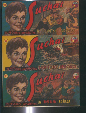 Facsimil: Suchai 3 en 1 numero 094/096: El capitan Akarides-Sacrificio heroico-La isla soñada