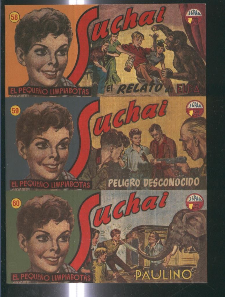 Facsimil: Suchai 3 en 1 numero 058/60: Paulino-El relato de Elda-Peligro desconocido