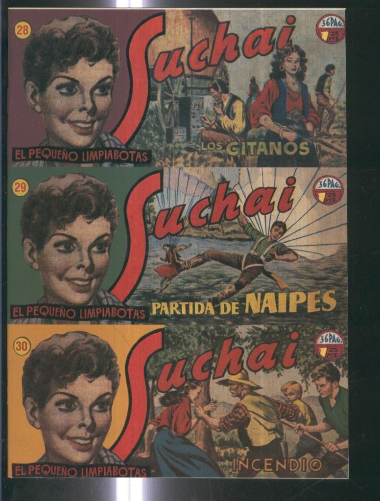 Facsimil: Suchai 3 en 1 numero 028/030: Los gitanos-Incendio-Partida de naipes