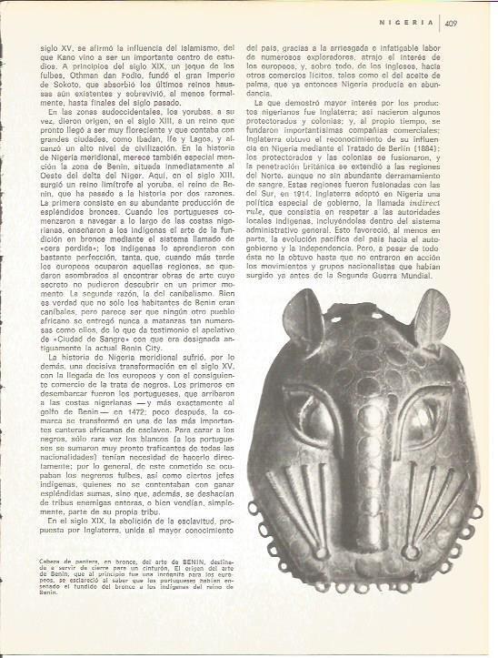 LAMINA V01704: Cabeza de pantera en bronce del arte de Benin