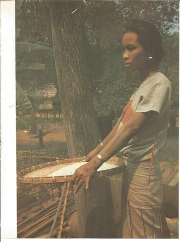 LAMINA V01755: Mujer seleccionando arroz en Chiang
