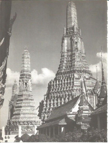LAMINA V01750: Torres labradas en el templo de la Aurora o Wat Arun, Thailandia