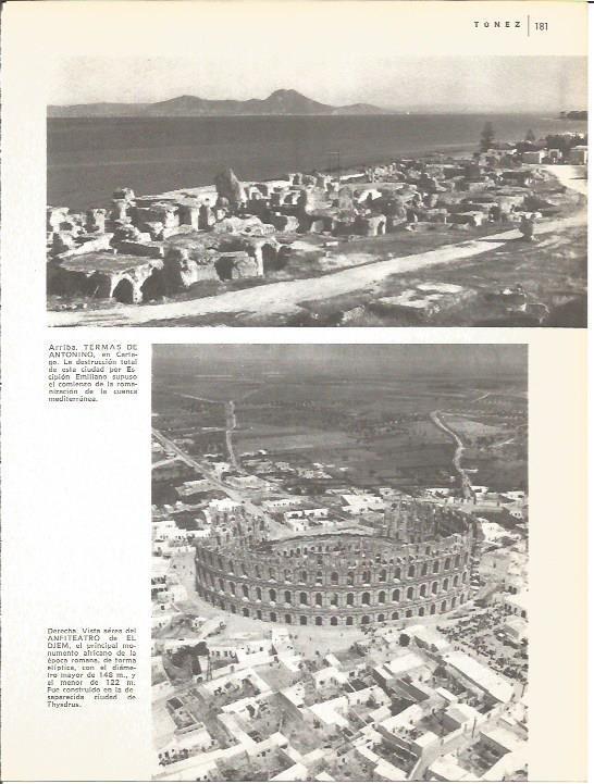 LAMINA V01609: Vistas Termas de Antonino y anfiteatro El Djem, Tunez