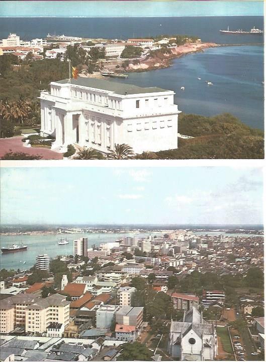 LAMINA V01661: Palacio presidencial de Dakar y vista panoramica de Lagos en Nigeria