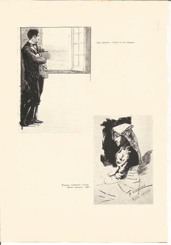 LAMINA V01908: Figura en la ventana por J. Llimona