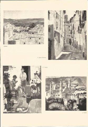 LAMINA V01943: Pinturas de Gabino, J. Serra Llimona, R. Duran y J. Curos