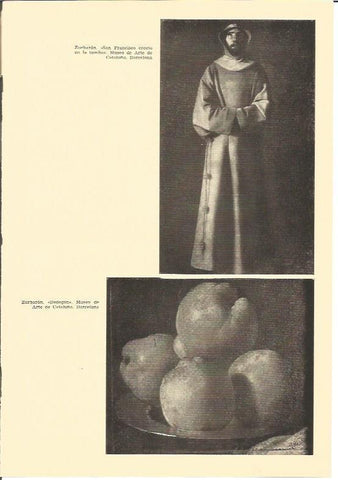 LAMINA V01929: San Francisco erecto en la tumba y Bodegon por Zurbaran