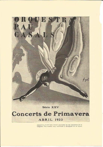 LAMINA V01930: Cartel concierto Orquesta Pau Casals Abril 1933